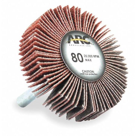 Flap Wheel,AO,1x5/8x1/4 In Shank,80G