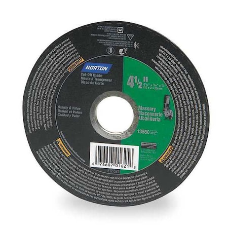 Abrasive Cut-Off Wheel, Type 1, 7 in Dia, 0.0938 in Thick, 5/8 in Arbor Hole Size, Aluminum Oxide