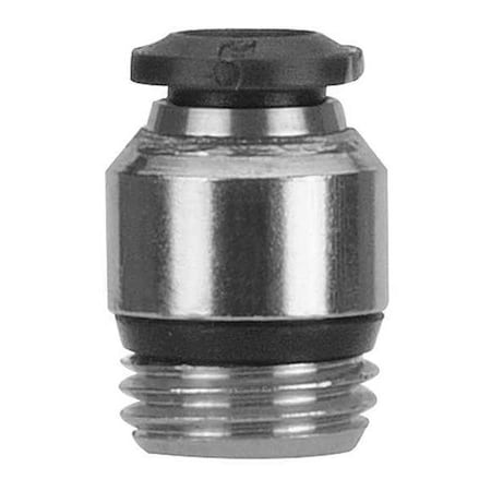 Push-Fit Adapter Fitting, Push-to-Connect x Universal, 6mm Tube OD, 1/8 in Pipe Size, Metal, 5 PK
