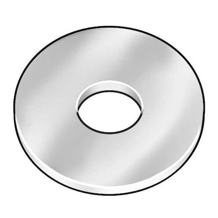 Round Rivet Washer, 3/16 in ID, 3/8 in OD, Steel, Plain Finish, 500 PK