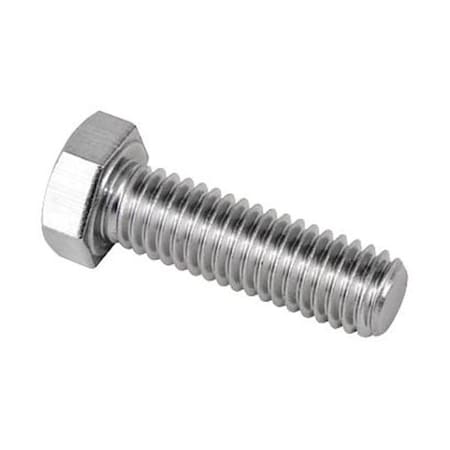 316, 1/4"-20 Hex Head Cap Screw, Plain Stainless Steel, 3/4 in L