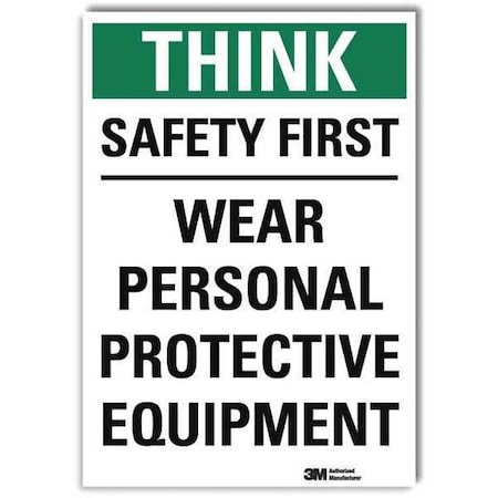 Safety Decal, 7 in Height, 5 in Width, Reflective Sheeting, Vertical Rectangle, English