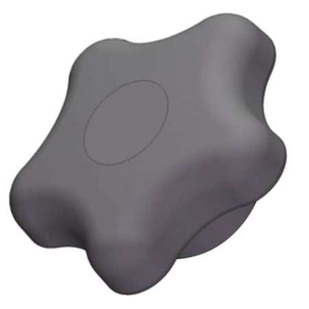 Star Knob, 1/4-20 Thread Size, 1"L, Blind Tap, Steel