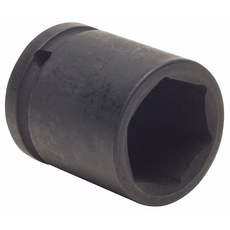 WESTWARD 1/2 in Drive Impact Socket Standard Socket, Black Oxide, Steel,22 mm