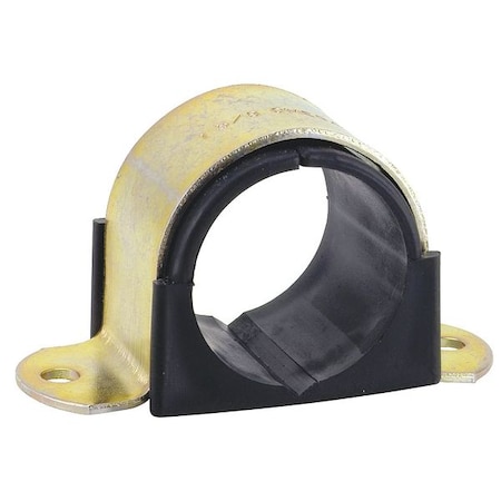 2 Hole Cushion Clamp, 1/4 in Pipe, 3/8 in Copper Pipe, Omega Series, Electro-Galvanized Steel