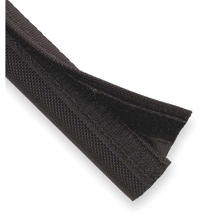 Braided Cable Sleeve, 4-1/2 in Inside Dia., 4-1/2 in Max Bundle Dia., 25 ft, Nylon, Black