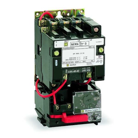 NEMA Magnetic Motor Starter, Non-Reversing, 1NO, 120V AC, 3 P, Screw Clamp