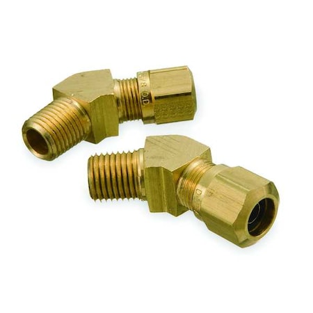 Elbow, Brass, Comp. 3/8 in, NPTF 3/8 in