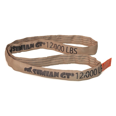 Round Sling,Endless,Tan,6ft. L,Polyester