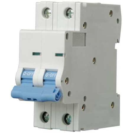 Circuit Breaker, NDB2Z-63 C20/2 Series, 20A, 2 Pole, Not Rated, 10kA at 440V DC, C Curve