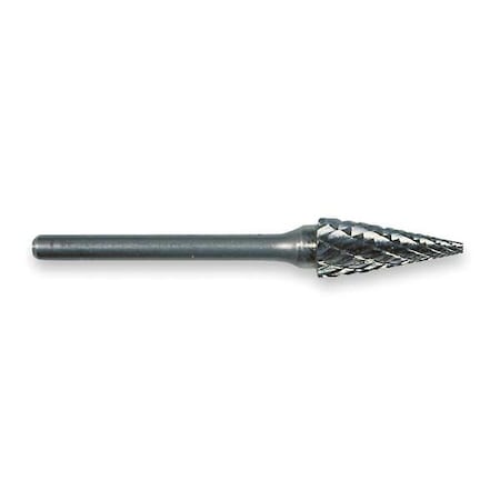 Carbide Bur,Pointed Cone,1/8,dbl Cut