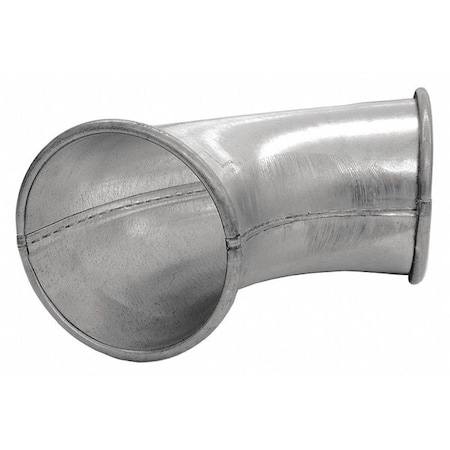 Round 60 Degree Elbow, 5 in Duct Dia, Galvanized Steel, 24 ga GA, 8 1/4 in W, 8-1/2" L, 5 in H