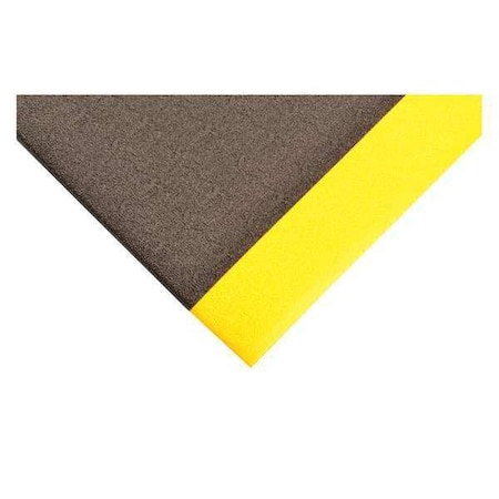 Antifatigue Mat, 10 ft. L x 4 ft. W, 3/8" Thickness, Closed Cell PVC Foam, Pebble, Black/Yellow