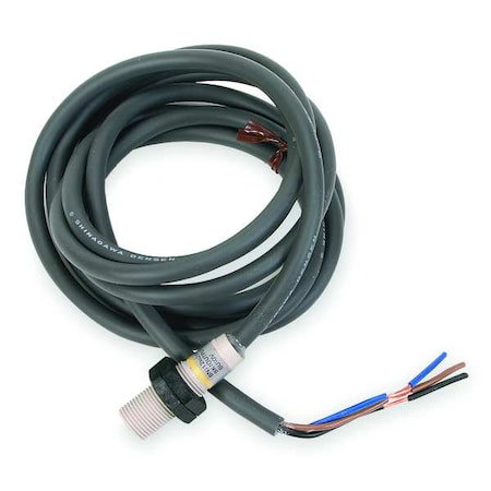 Cylindrical, Inductive Proximity Sensor, 8 mm Dia., Polyarylate Resin, 2 m, Bare Wire, 3 Wires, Shielded