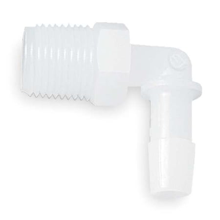 Elbow,HDPE,Barbed3/8",MNPT1/8",PK10