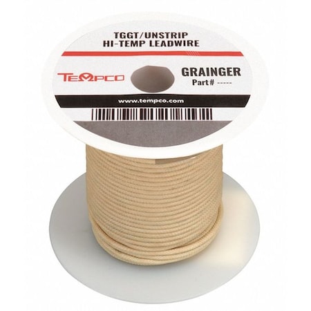 High Temp Lead Wire, TGGT, 10 AWG, Natural, 100 ft