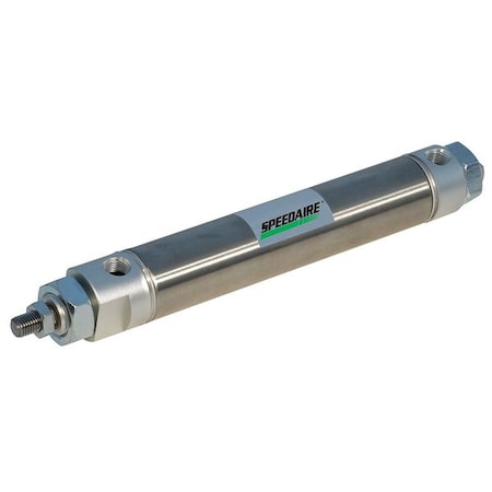 Round Body Cylinder, 3/4 in Bore, 8 in Stroke, Round Body Double Acting, Stainless Steel .