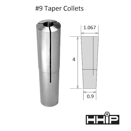 5/16" Brown & Sharpe No 9 Taper Round Collet
