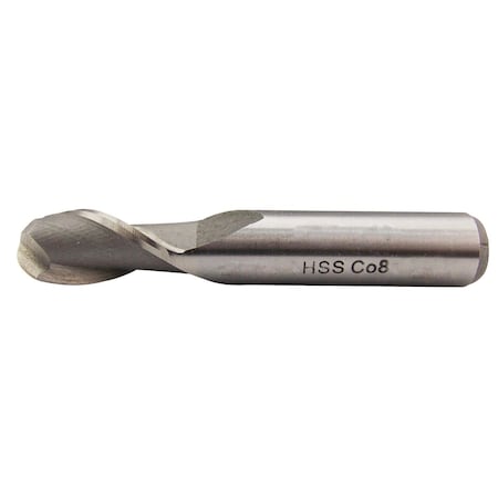 1 X 1" 2 Flute M42 Cobalt Single End Ball End Mill