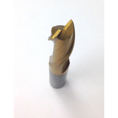 1/4 X 3/8" TiN 2 Flute High Speed Steel Center Cut Single End Mill