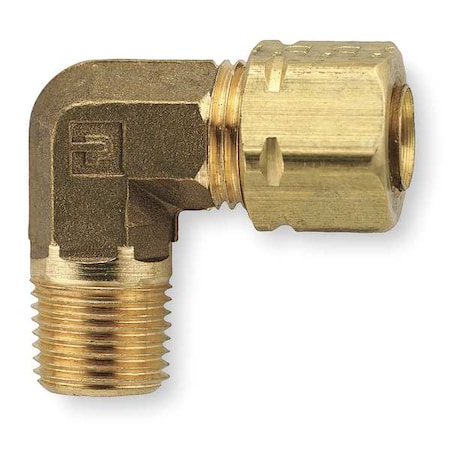 1/2" Compression x 3/8" MNPT Brass 90 Degree Elbow 10PK