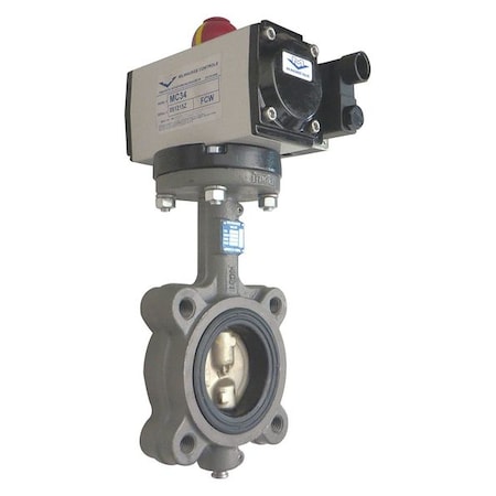 Butterfly Valve,Spring Rtrn,Iron,3 In.