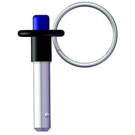 Btn Handle Lock Pin w/Ring,3-1/2,3/8,SS