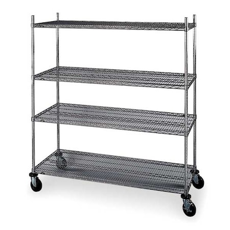 Wire Cart,18 In. W,48 In. L,Chrome