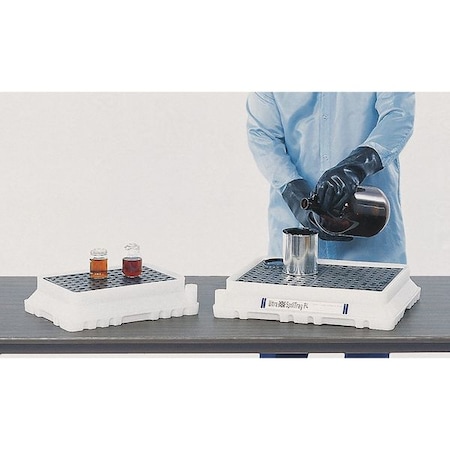 Spill Tray, White, Rectangle, 2.9 gal