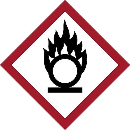2" x 2" Paper GHS Label, GHS Oxidizing Symbol, Pk4