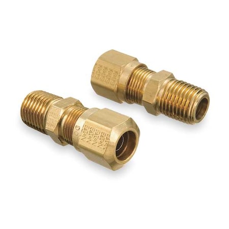 Strt, Brass, Comp,3/8in OD,1/4 in MNPT