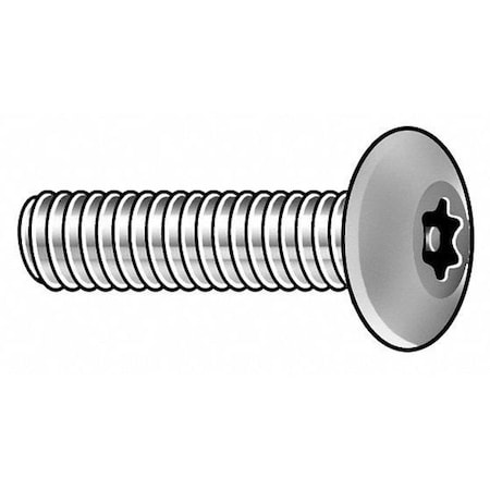 #10-24 x 3/4 in Torx Button Tamper Resistant Screw, Plain Finish, 18-8 Stainless Steel, 50 PK