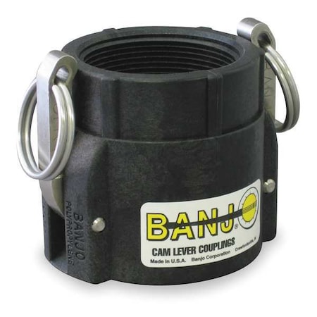 Cam and Groove Coupling, Type D, 1-1/2 in Couple, 1-1/2 in FNPT, 2-27/32 in L, Socket, Polypropylene