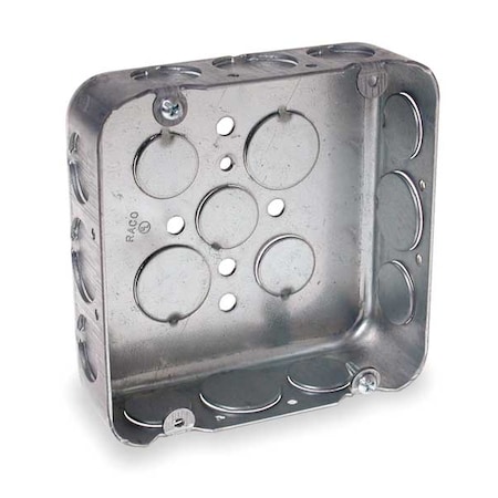 Electrical Box, 29.5 cu in, Square Box Type, 2 Gangs, Steel, Square Shape