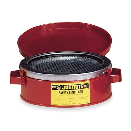 Bench Can 0.25 gal Steel Can, Steel Plunger, 4 1/2 in Dasher Plate Dia., Red