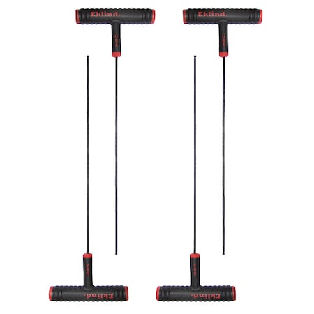 SAE Plain Ball Hex Key Hex Key, 3/16" Tip Size, 9 in Long, 4 in Short, 4 PK