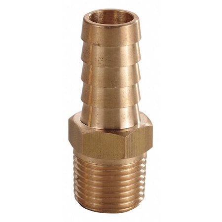 Hose Barb,5/16 In Barb,1/4 In MNPT,Brass