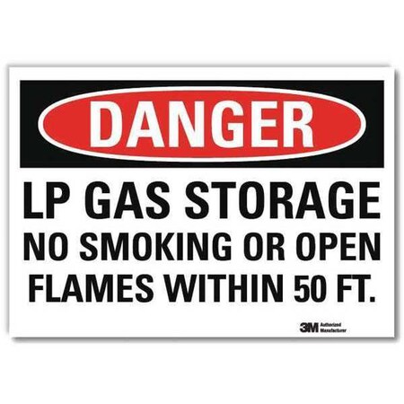 Danger No Smoking Sign, 10" H, 14 in W, Reflective Sheeting, Horizontal Rectangle, U3-1782-RD_14X10