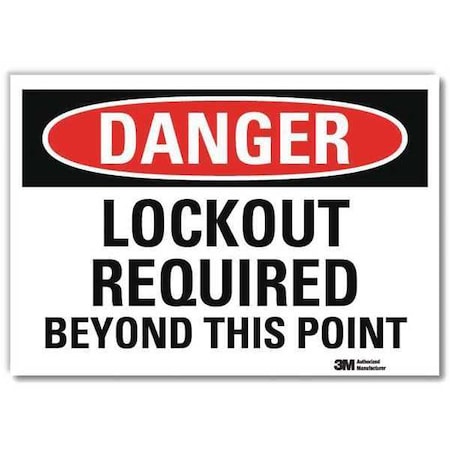 Danger Sign, 5 in Height, 7 in Width, Reflective Sheeting, Horizontal Rectangle, English