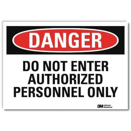 Danger Sign, 10 in H, 14 in W, Reflective Sheeting, Horizontal Rectangle, English, U3-1314-RD_14X10