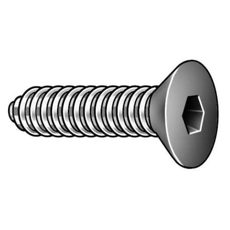 #8-32 Socket Head Cap Screw, Flat, Black Oxide Alloy Steel, 1/2 in Length, 100 PK