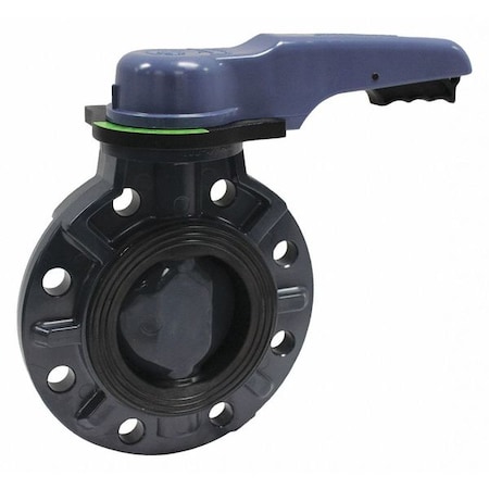 Valve,Wafer,PVC,6" Pipe Sz,Lever Handle
