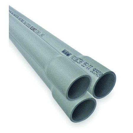 Non-Metallic Conduit, Schedule 40, 1-1/2 in Trade Size, 10 ft, PVC
