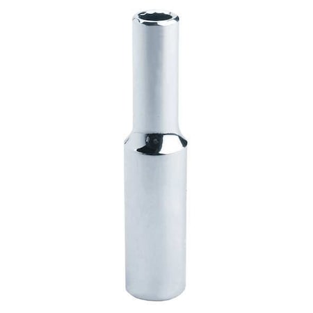 1/4 in Drive, 8mm Triple Square Metric Socket, 12 Points,  Steel, Chrome, 8 mm