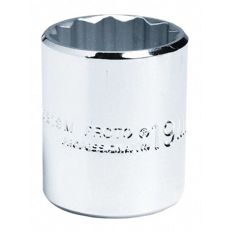 3/8 in Drive, 9mm Triple Square Metric Socket, 12 Points,  Steel, Chrome, 9 mm
