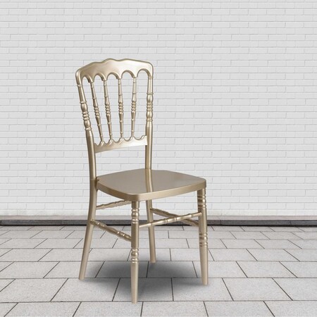 HERCULES Series Gold Resin Stacking Napoleon Chair,PK2