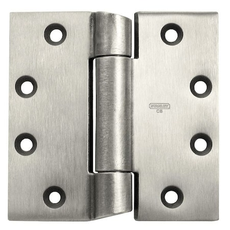 Door and Butt Hinge, Steel, Full Mortise Mounting, 2 in Leaf W x 4 1/2 in Leaf H, Satin Chrome