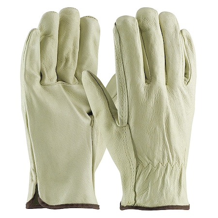 Leather Drivers Gloves, Premium Cowhide, Straight Thumb, Gunn Cut, Reinforced Palm, L, 12PK