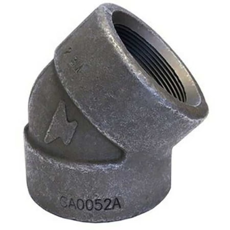 45 Degree Elbow 45 Degree Elbow, 3/4" Pipe, FNPT, Black Forged Steel, Class 3000