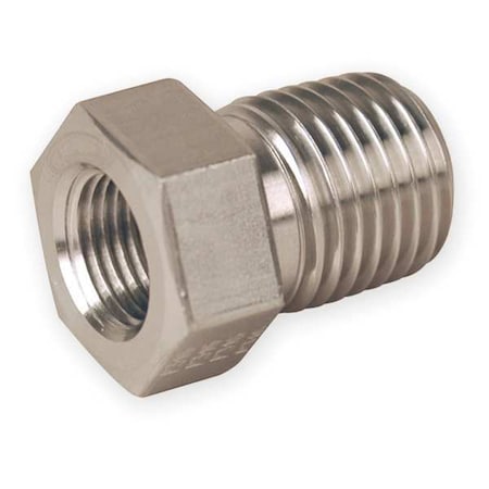 Reducing Bushing, 1/4 in MNPT x 1/8 in FNPT, 316 Stainless Steel, 6000 psi
